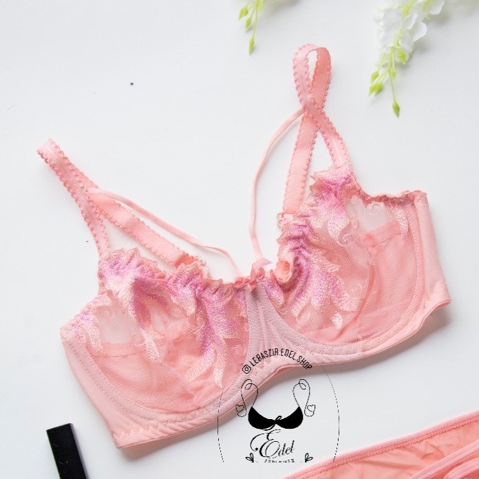 ست زنانه  فنردار هارنسی توری شورت وسوتین   کیفیت عالی شورت پد نخی