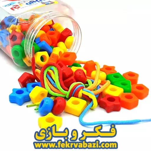 نخ و مهره رنگی رنگی 100 عددی