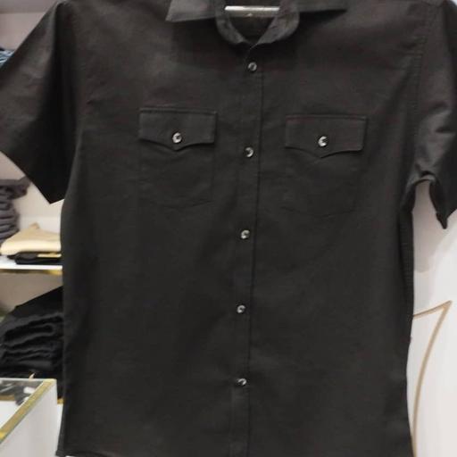 پیراهن مردانه مشکی  نیم آستین و آستین دار  در سه سایز مختلف M  و  L  و  XL