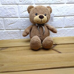 عروسک پولیشی خرس تدی سایز متوسط رنگ قهوه ای