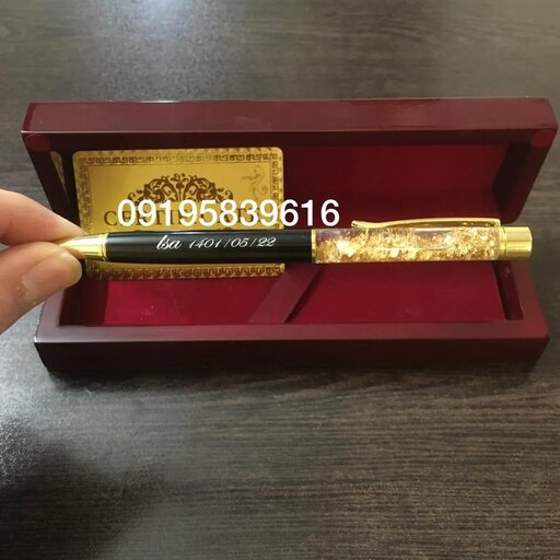 خودکار روکش طلا با جعبه اصلی با امکان حک اسم با شناسنامه 