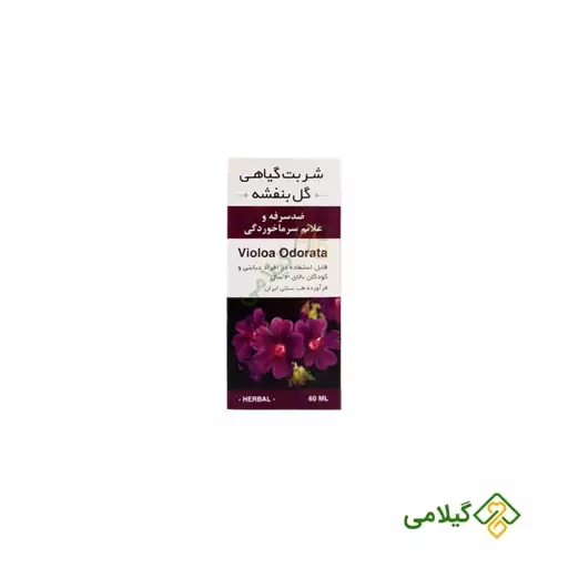 شربت گیاهی گل بنفشه فروشگاه گیلامی ( حتی افراد دیابتی- 60 میلی )