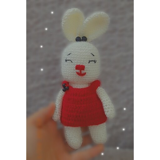 عروسک خرگوش بافتنی خانم قرمزی