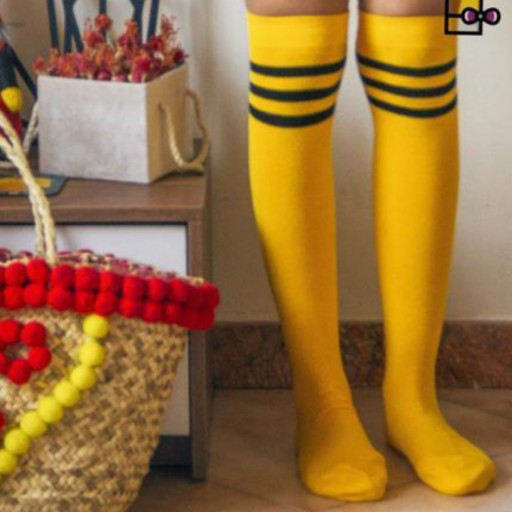 جوراب ساق بلند زرد