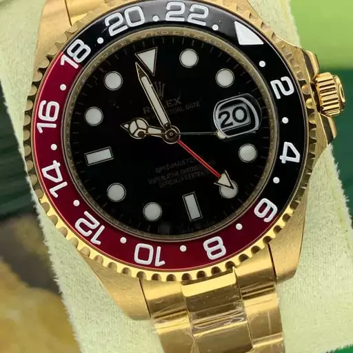 ساعت مچی رولکس مردانه مدل جی ام تی مستر  بدنه طلایی ROLEX GMT MASTER 