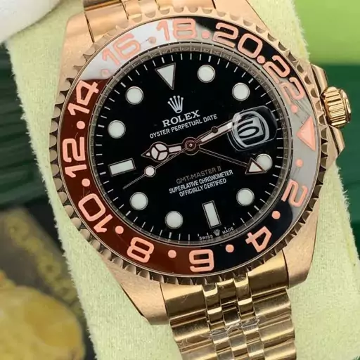 ساعت مچی رولکس مردانه مدل جی ام تی مستر  شیشه عدسی دار ROLEX GMT MASTER 