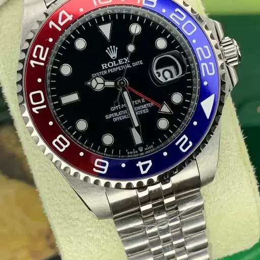 ساعت مچی رولکس مردانه مدل جی ام تی مستر  شیشه معدنی ضدخش ROLEX GMT MASTER 