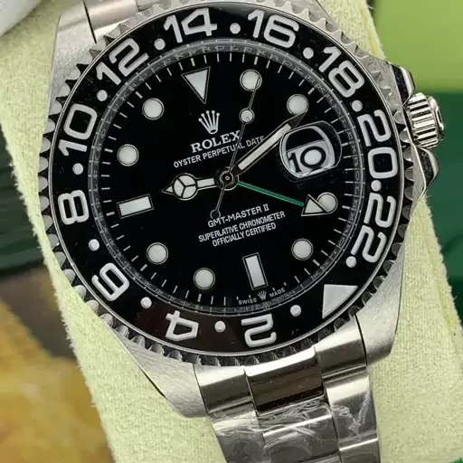 ساعت مچی رولکس مردانه مدل جی ام تی مستر  شیشه عدسی دار ROLEX GMT MASTER 