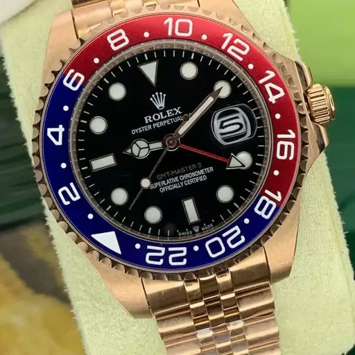 ساعت مچی رولکس مردانه مدل جی ام تی مستر  شیشه عدسی دار .ROLEX GMT MASTER 