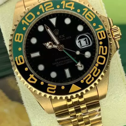 ساعت مچی رولکس مردانه مدل جی ام تی مستر  بدنه طلایی ROLEX GMT MASTER 