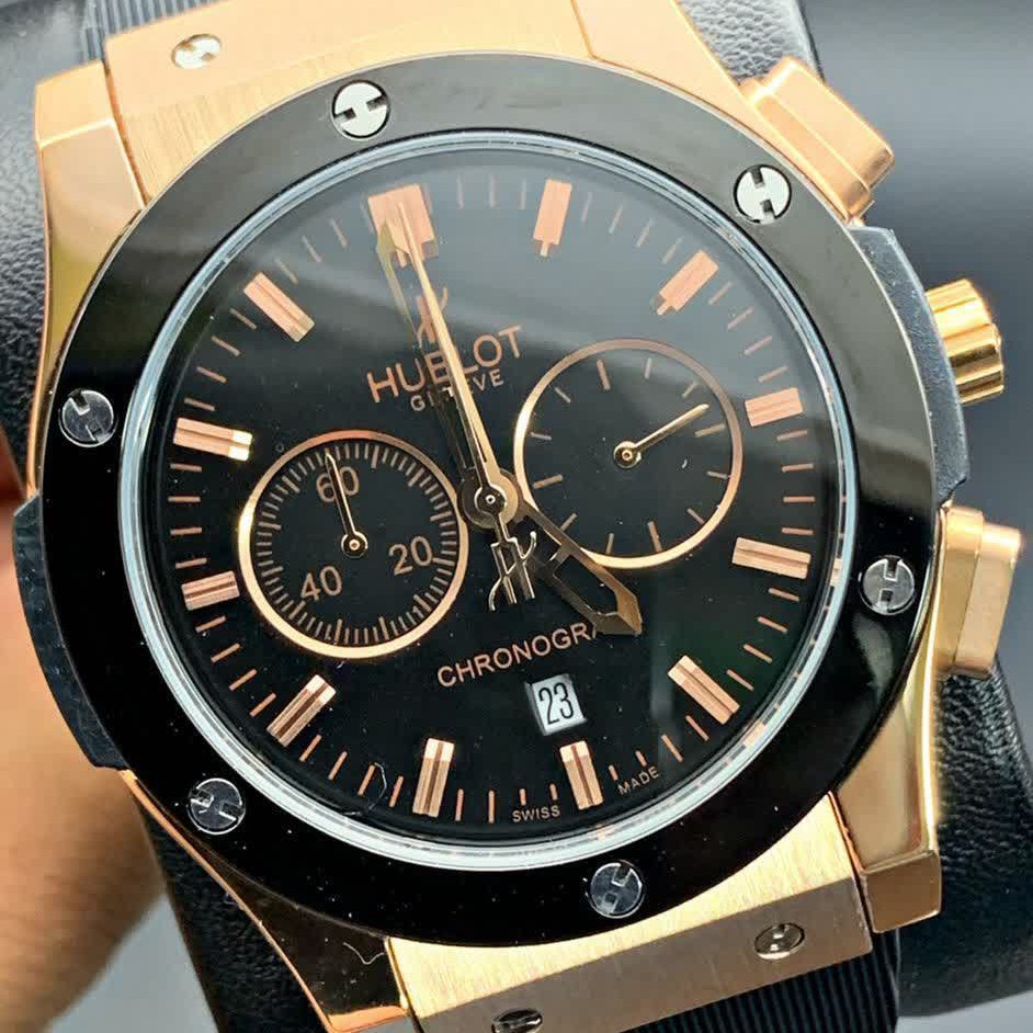 ساعت مچی مردانه هابلوت رنگبندی صفحه مشکی Hublot
