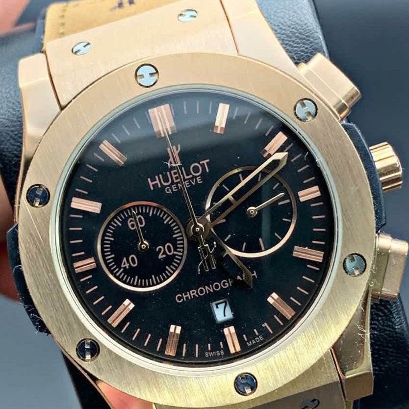 ساعت مچی مردانه هابلوت رنگبندی صفحه مشکی Hublot