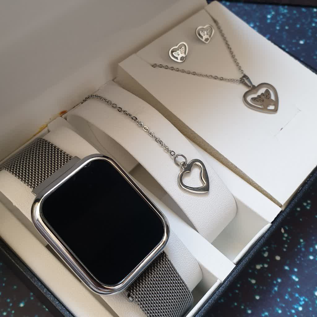 ساعت مچی ال ای دی دیجیتالی بدنه فلزی LED .