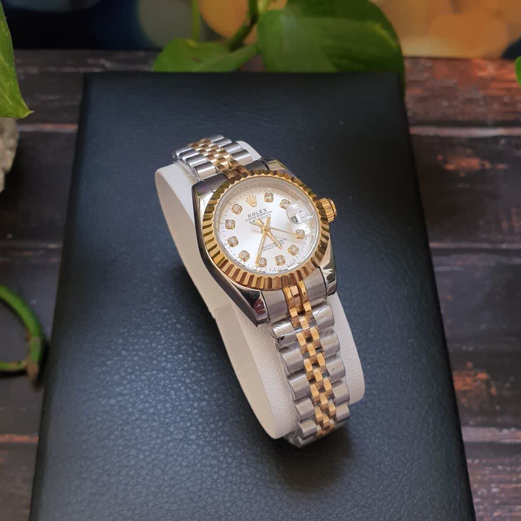 ساعت مچی زنانه رولکس مدل مشهور دیت جاست بند استیل اصلی ROLEX DATEJUST 