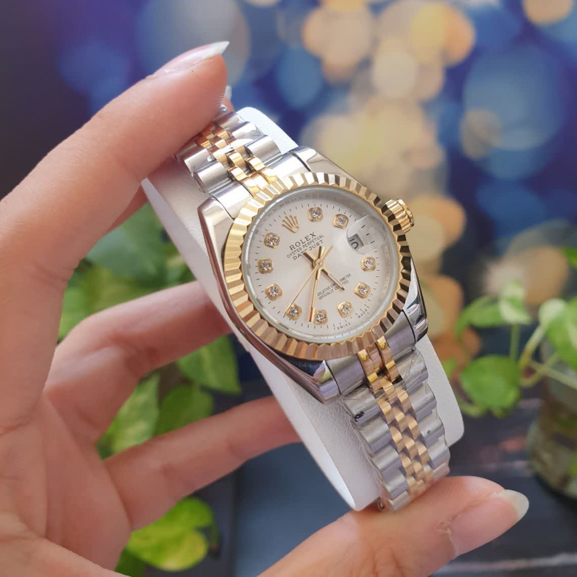 ساعت مچی زنانه رولکس مدل مشهور دیت جاست بند استیل اصلی ROLEX DATEJUST 