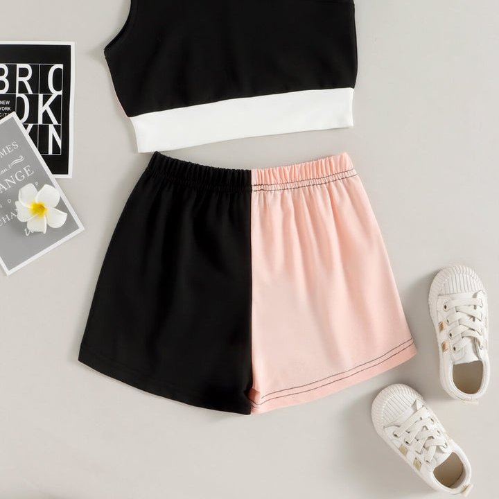 ست کراپ و شرتک سه رنگ