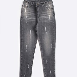 شلوار جین تک رنگ طوسی قد محصول 95 کد محصول 1025 از سایز 30 تا  34
