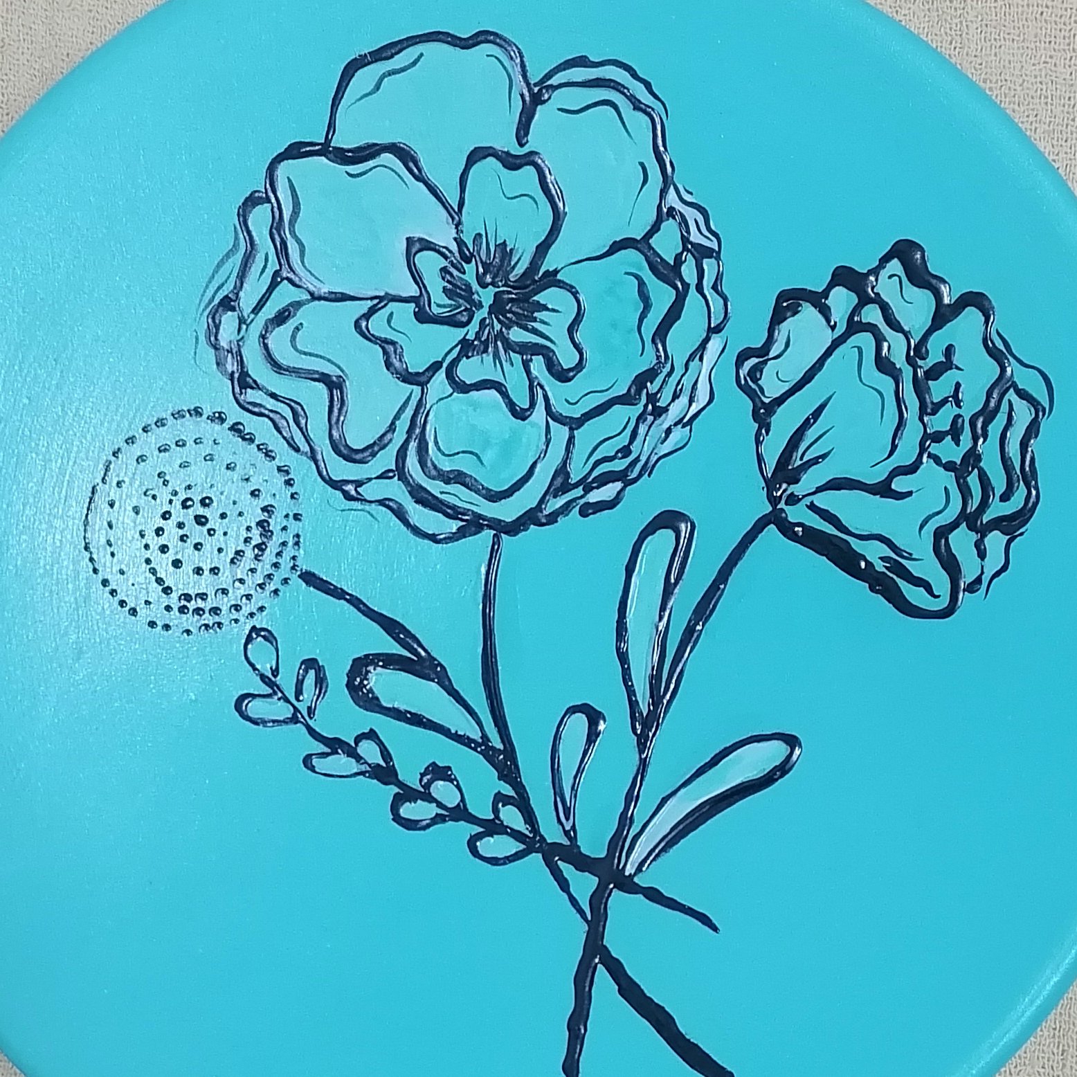  دیوارکوب فیروزه ای طرح گل برجسته 