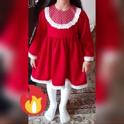 پیرهن چین دار دخترونه عروسکی عید زیپ خور 