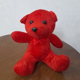 عروسک خرس قرمز 20 سانتی (ویژه ولنتاین)