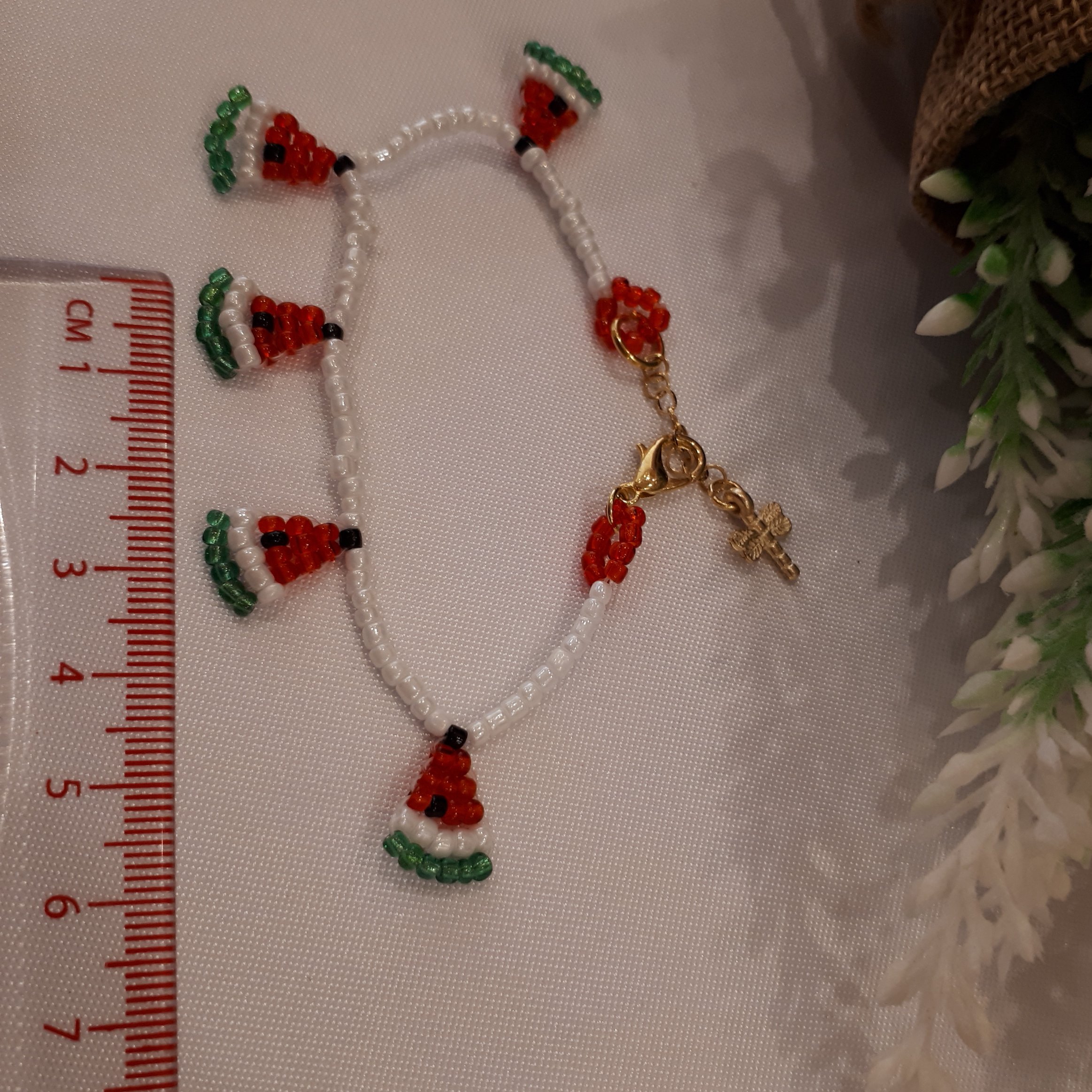 دستبند یلدائی هندوانه دستساز خانگی قابل تنظیم با دست