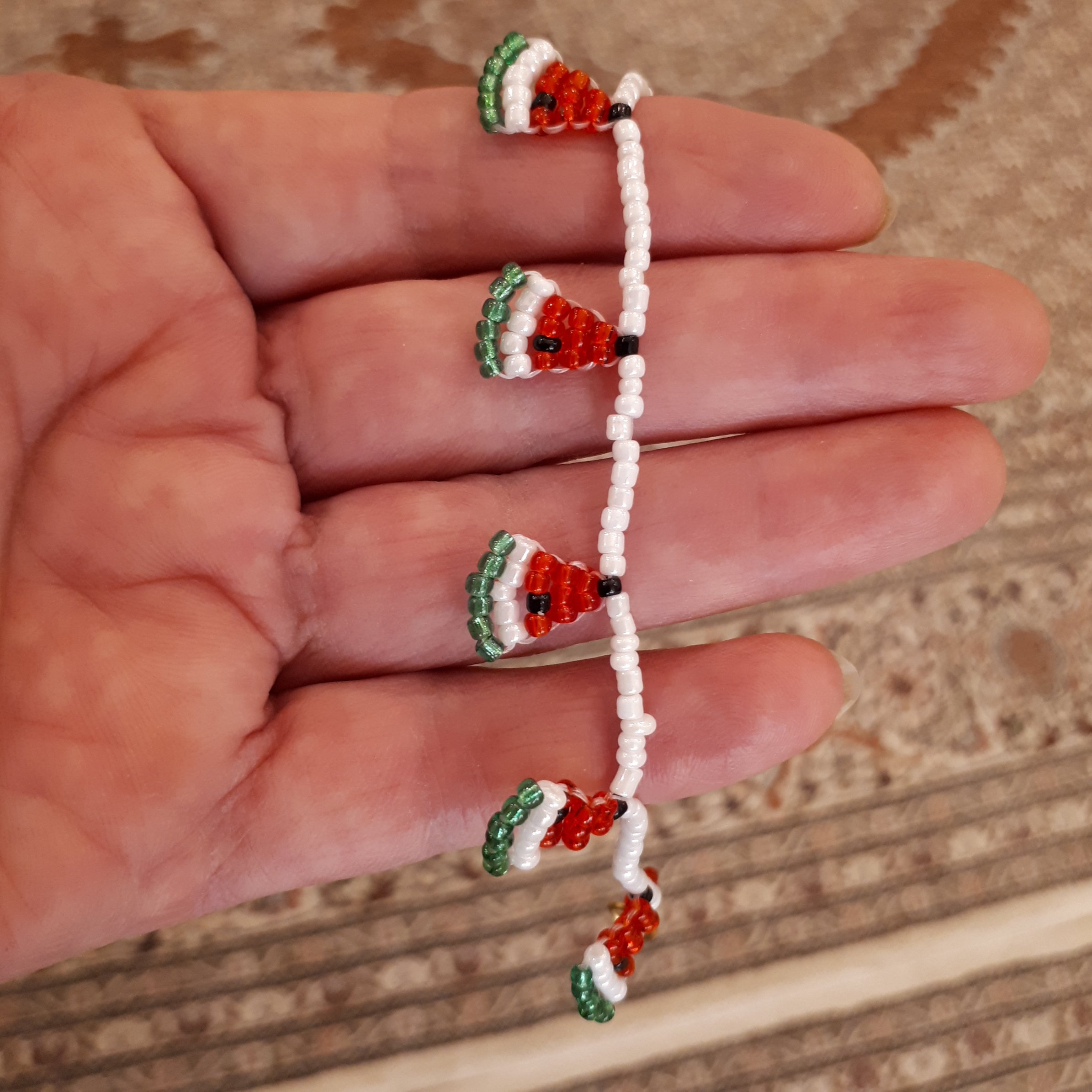 دستبند یلدائی هندوانه دستساز خانگی قابل تنظیم با دست