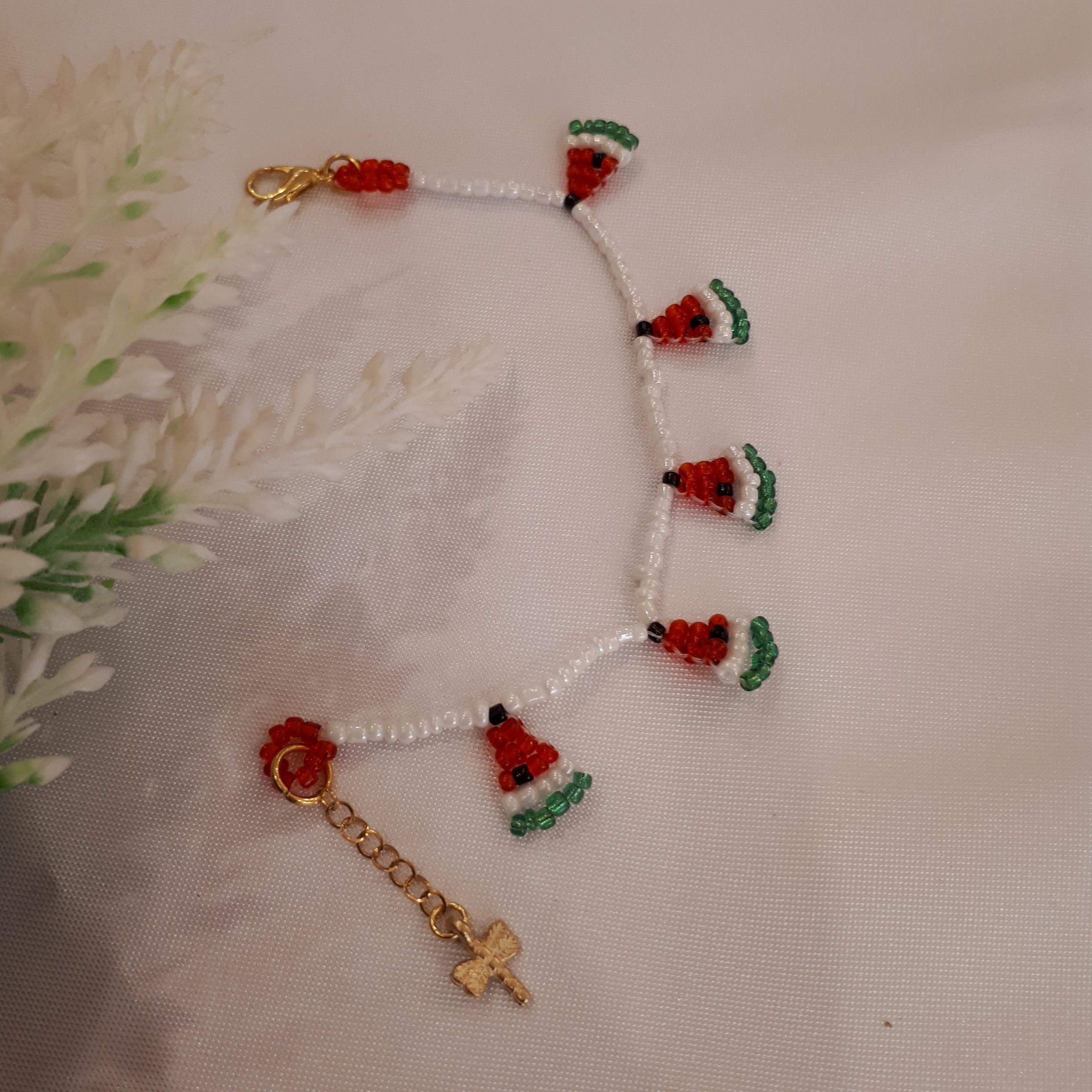 دستبند یلدائی هندوانه دستساز خانگی قابل تنظیم با دست