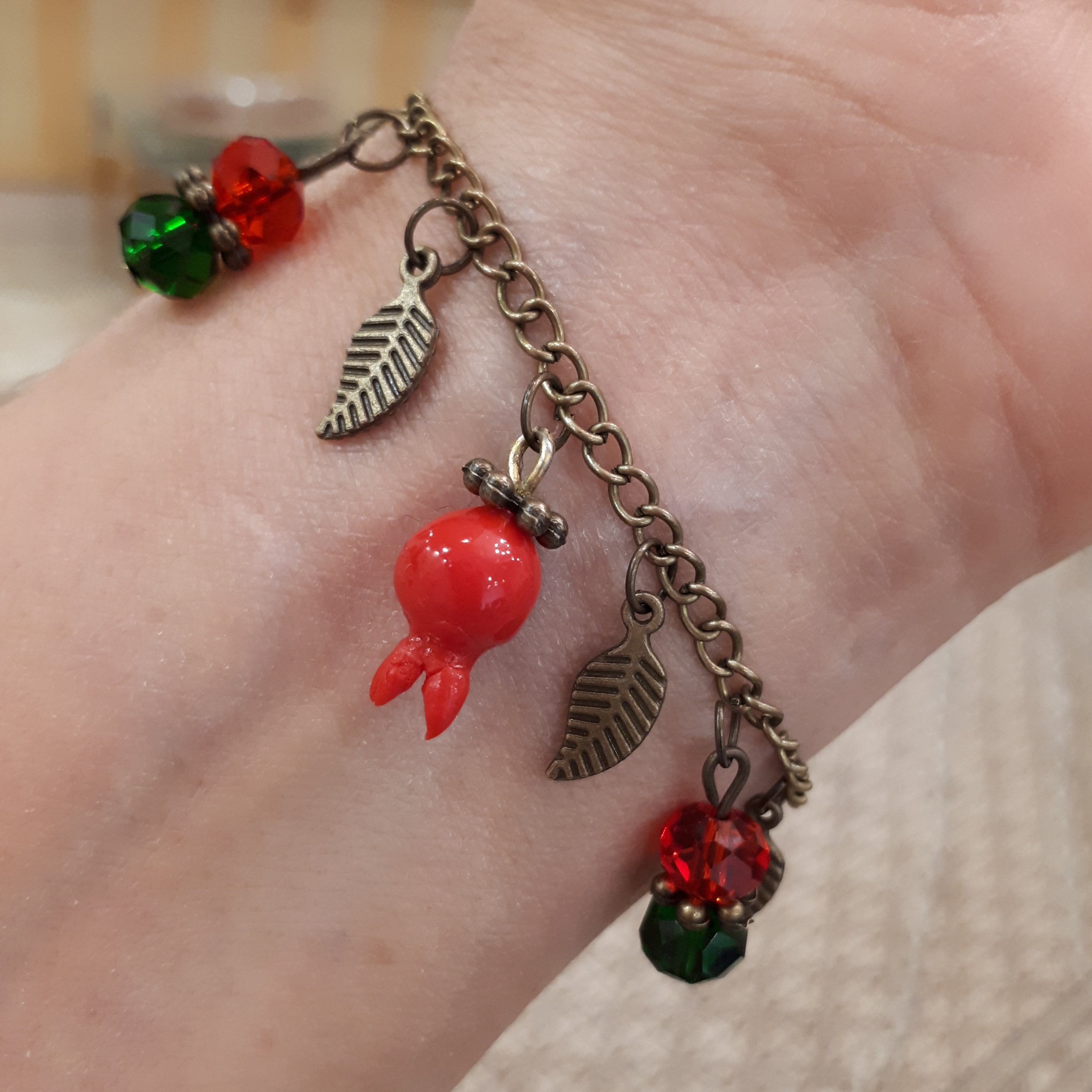 ست برنزی دستبند با گردنبند یلدائی قابل تنظیم