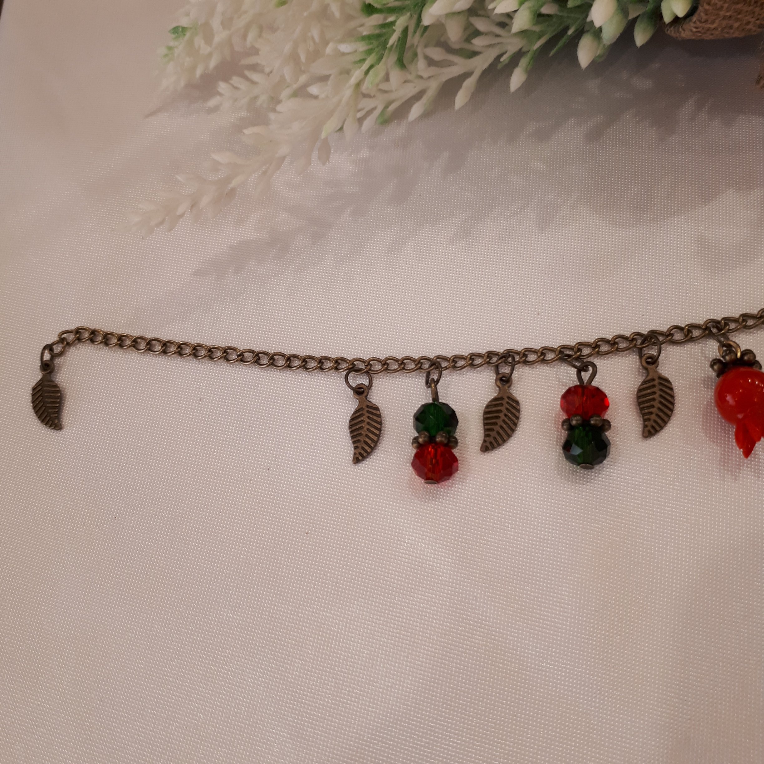 ست برنزی دستبند با گردنبند یلدائی قابل تنظیم