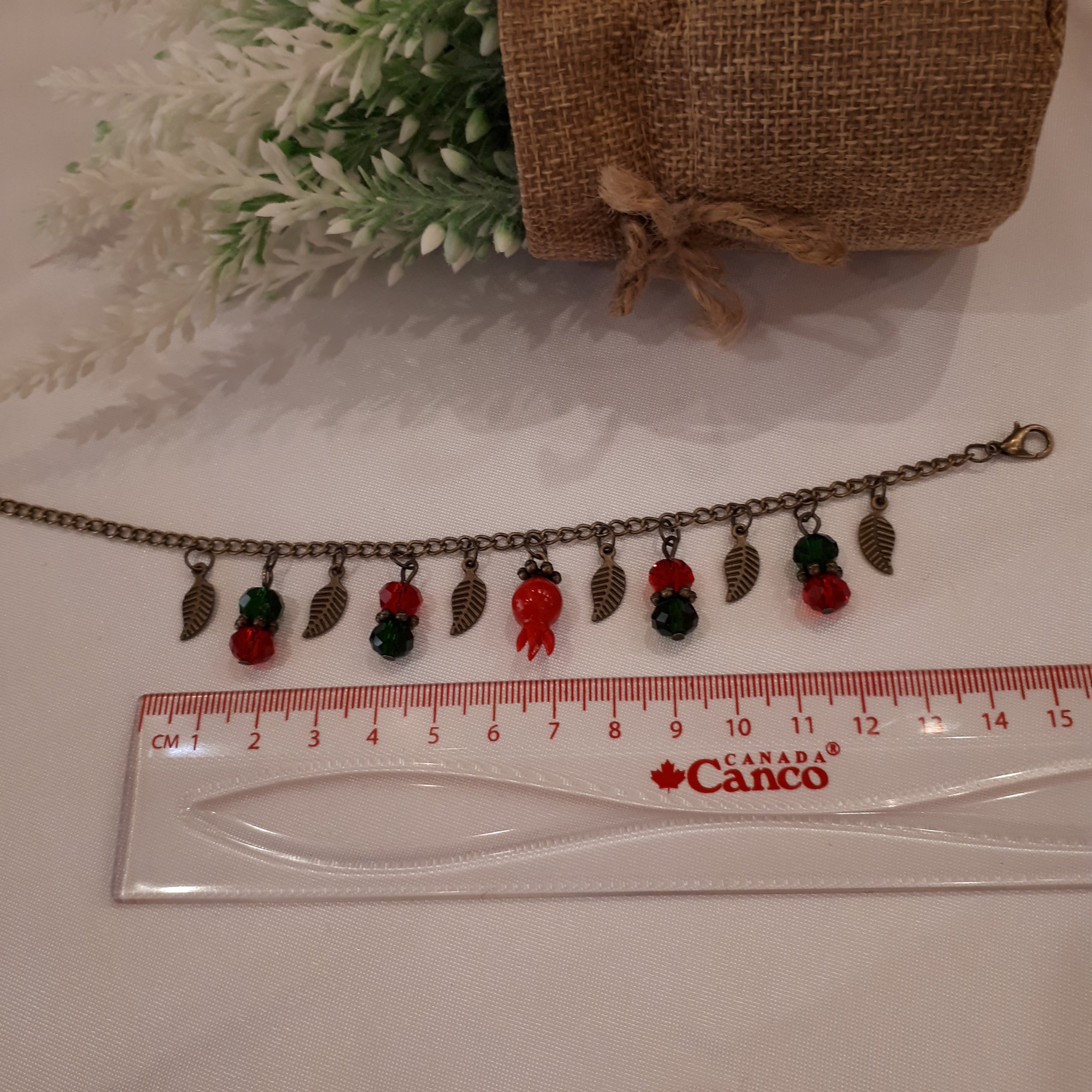 ست برنزی دستبند با گردنبند یلدائی قابل تنظیم