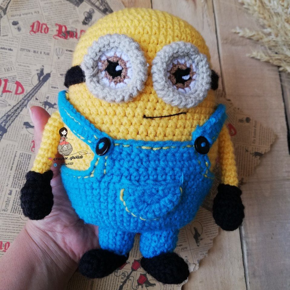 شخصیت کارتونی مینیون چاق بافتنی رقص قلاب