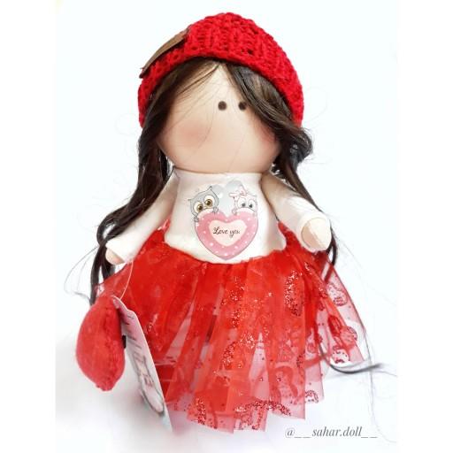 عروسک روسی بیستو پنج سانتی عروسک روسی سحر دامن توری قلبی لباس جغدهای عاشق مناسب هدیه . دکوری . بازی