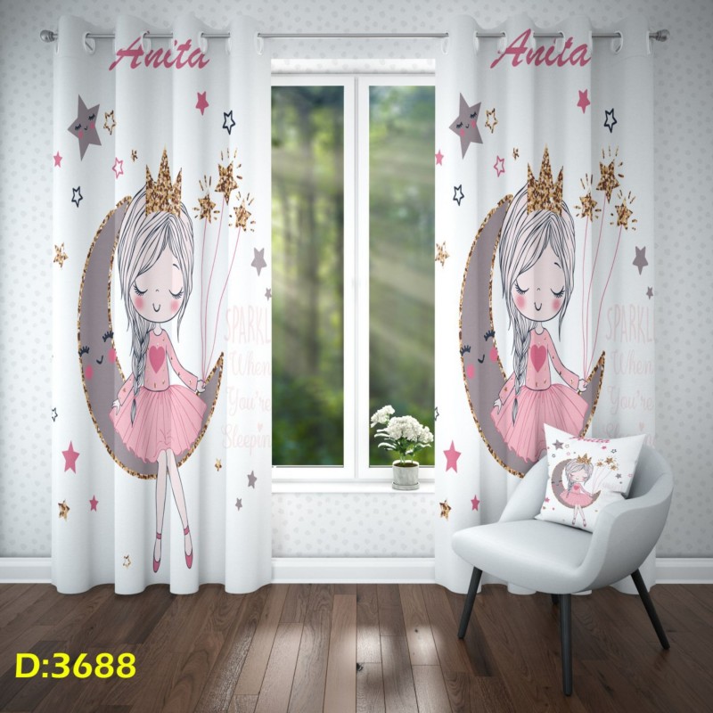 پرده اتاق کودک دخترونه - کد 3688