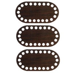 کفی تریکو بافی چوبی بیضی شکل بدون کاموا به طول 15 و عرض 8 سانت بسته 3 عددی