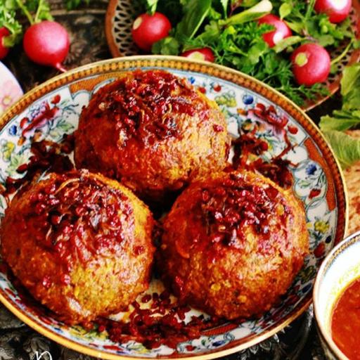 غذای خانگی کوفته تبریزی دو عددی مخلوط گوشت و سویا 