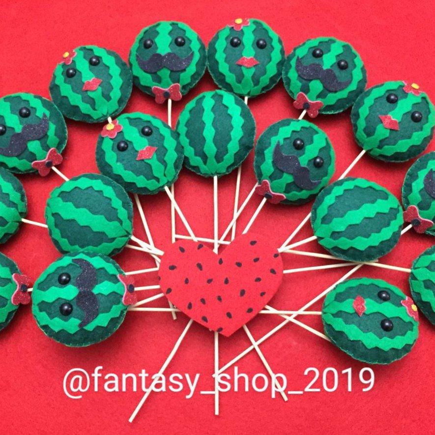 هندوانه یلدایی عروسکی جذاب و زیبا حدودا 8 سانتی