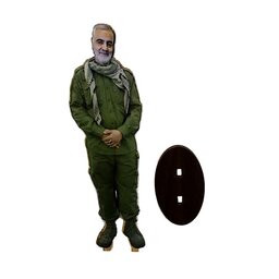 20700634-سردار با لباس نظامی سبز و چفیه به گردن-استند کوچک رومیزی