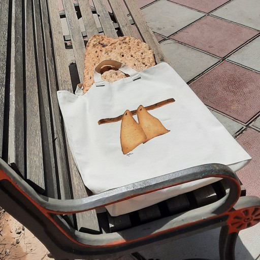 کیف خرید نان با طرح نان سنگگ