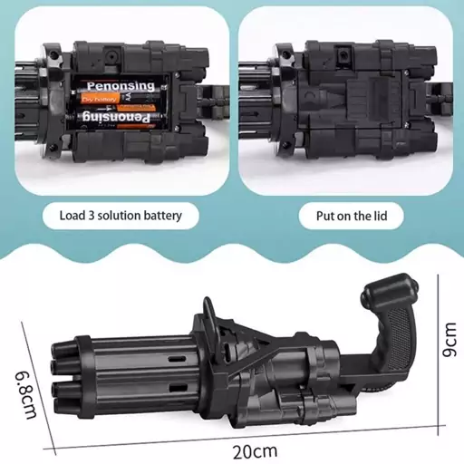 تفنگ حباب ساز دارای مایع حباب ساز