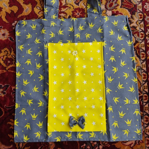 کیسه پارچه ای خرید نان  46×48 و سبزی دسته دار تاشو حمل آسان قابل شستشو