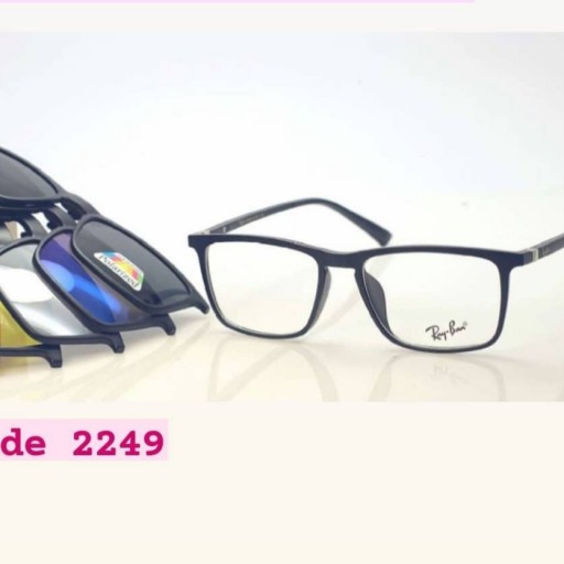 عینک طبی مگنتی کاوردار رای بن Ray Ban با 4 کاور مگنتی آفتابی کد 2249