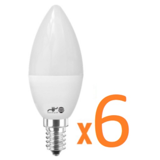لامپ 6وات 6تایی شمعی کندل آفتابی لوستری LED شمسه