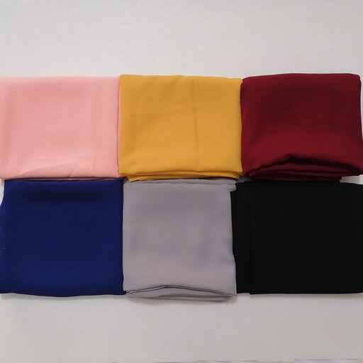 ست روسری و ساق دست کرپ حریر ساده در چند رنگ