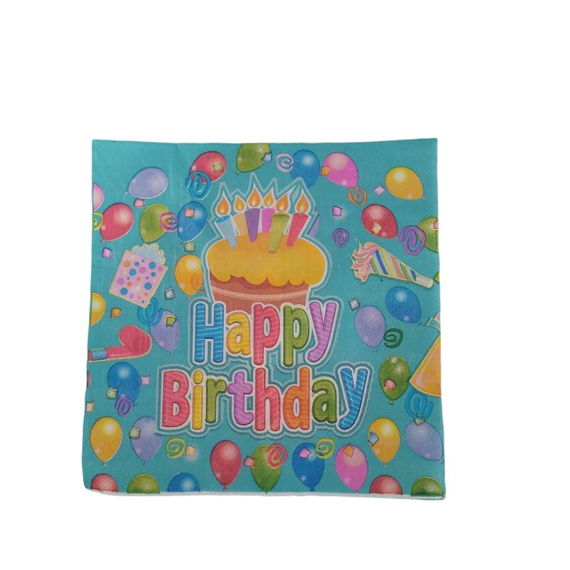 بشقاب و دستمال کاغذی مدل HAPPY BIRTHDAY مجموعه 12 عددی