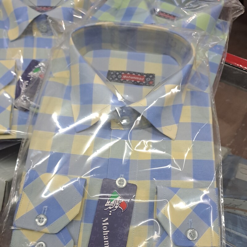 پیراهن مردانه کلاسیک نخ پنبه رنگارنگ تولید ملی