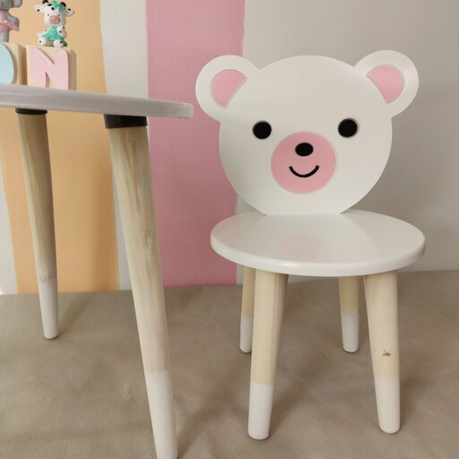میز و صندلی کودک مدل خرس گوش صورتی