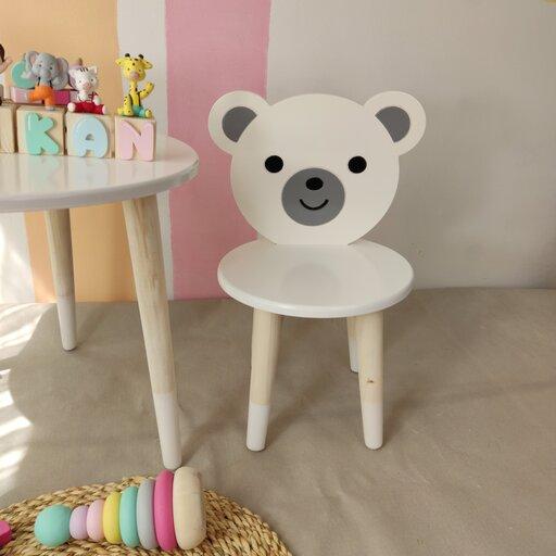 میز و صندلی کودک مدل خرس گوش طوسی