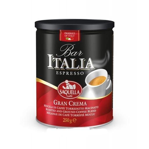 قهوه اسپرسو آسیاب شده ساکویلا SAQUELLA مدل GRAN CREMA قوطی 250 گرم