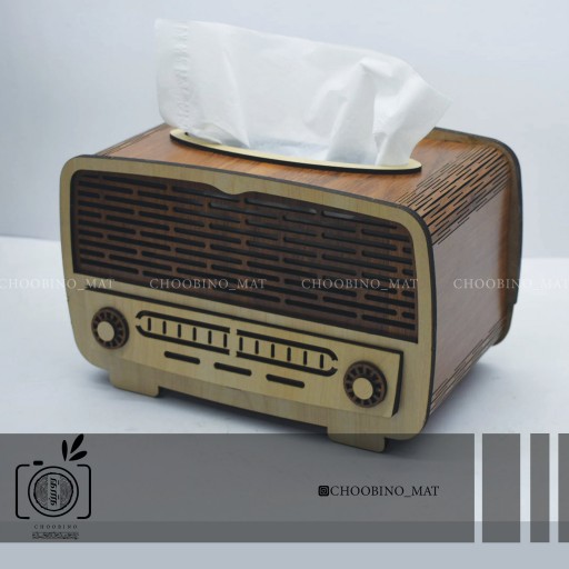 جا دستمال کاغذی چوبی طرح رادیو کد R-01
