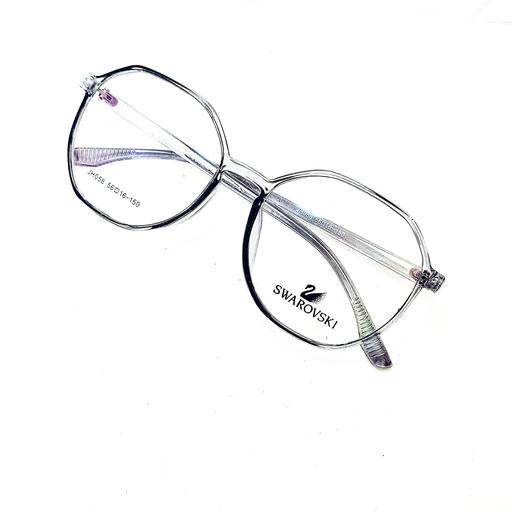 عینک طبی کائوچو زنانه و مردانه رنگ طوسی شفاف 